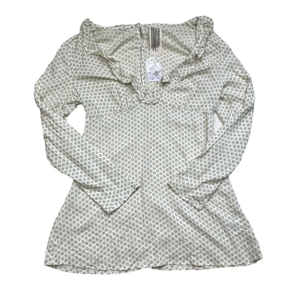 NWT Free People Deep V neck Cream Tunic Blouse/Mini Dress - Picture 1 of 15